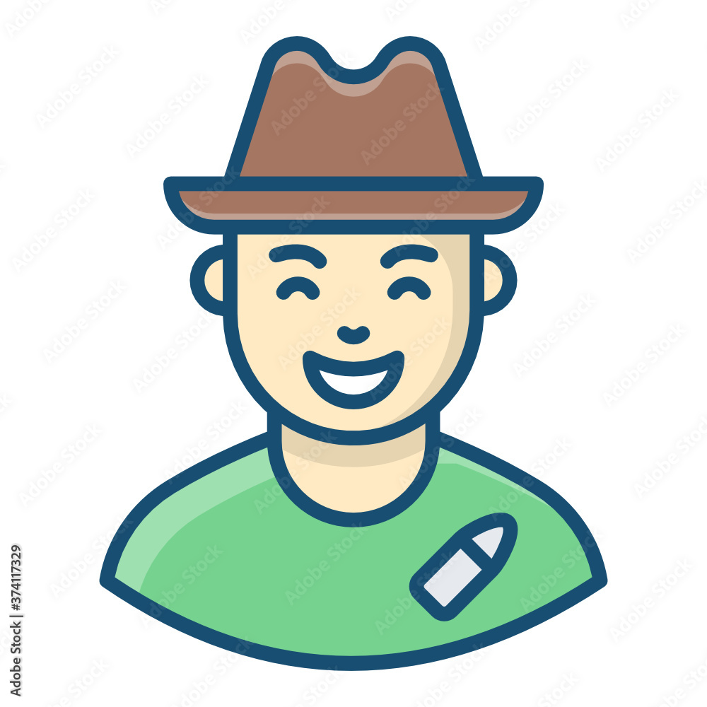 Man wearing cowboy hat depicting hunter
Man wearing cowboy hat depicting hunter