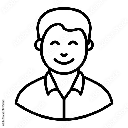 
Accountant icon in modern line style, businessman
