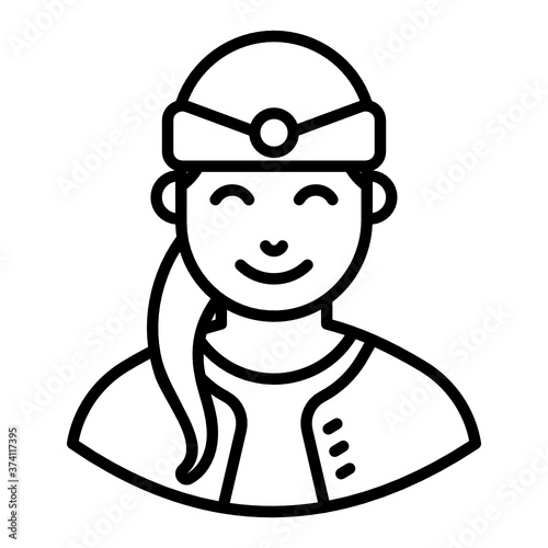 
Female flight attendant, air hostess 

