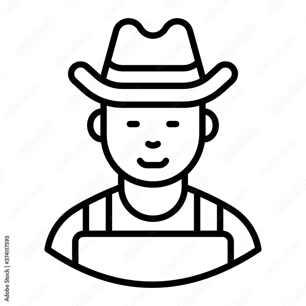 
Design of farmer in modern flat style. greenskeeper

