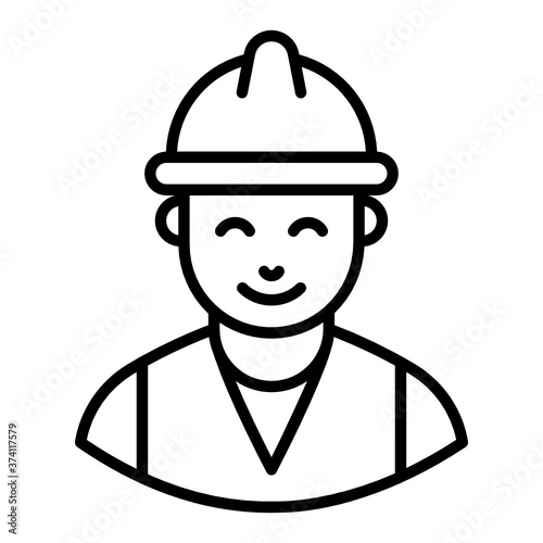 
Man with hard hat, engineer avatar 
