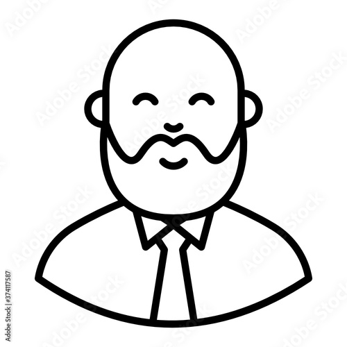 
Man having bear characters executive line style 
