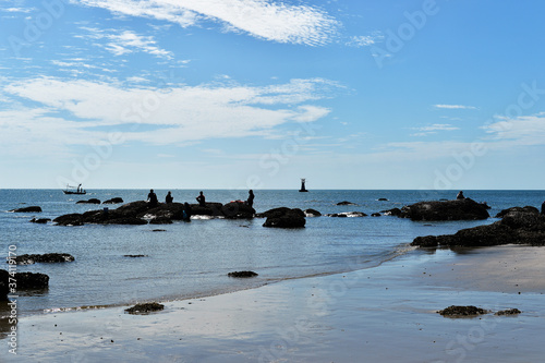 Tropical beach  summer sea sunny sky background