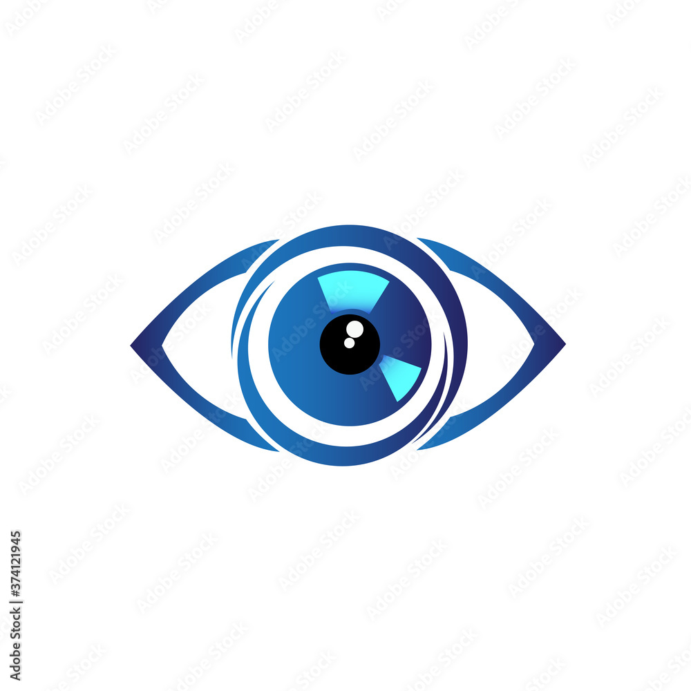 blue eye logo template design vector in isolated white background blue eye logo template design vector in isolated white background