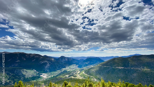 Summer landscape mountain view in the Rocky Mountain National Park near Estes Park in Colorado