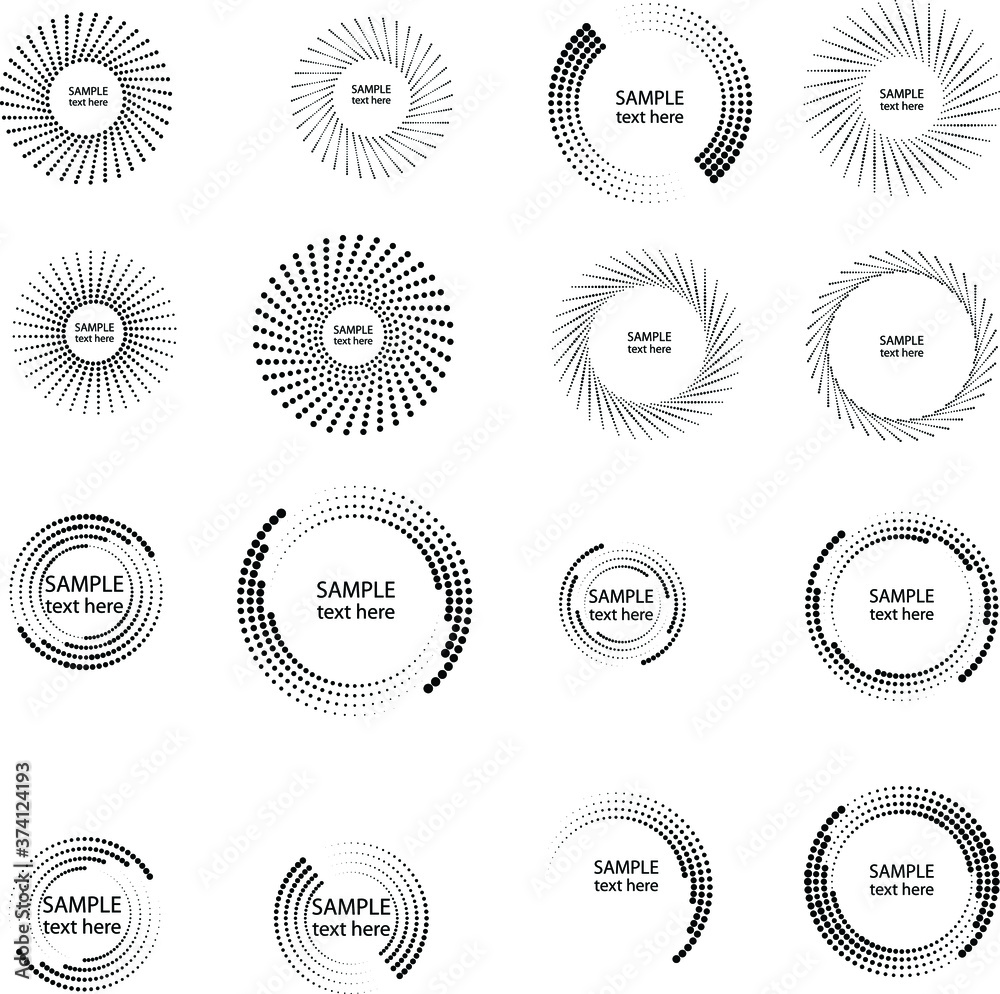 Halftone dots in circle form. round logo . vector dotted frame . design element Halftone dots in circle form. round logo . vector dotted frame . design element