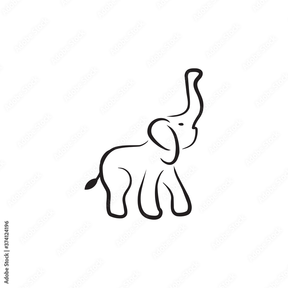Fototapeta premium Elephant animal logo design template