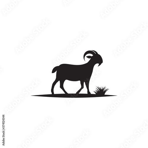 Goat animal logo design template