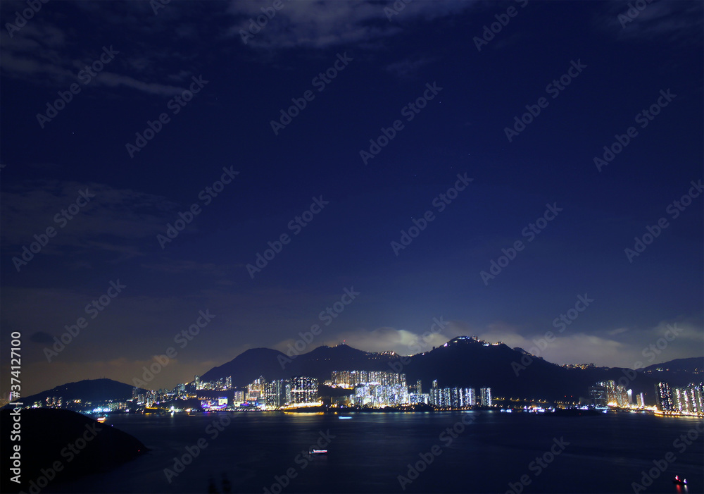 night sea view of Hong Kong night sea view of Hong Kong