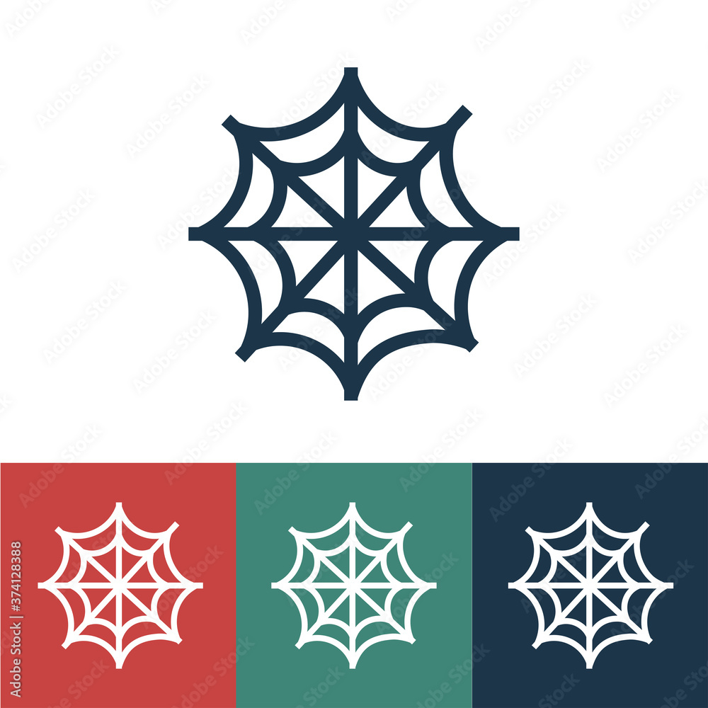 Linear vector icon with spiders web Linear vector icon with spiders web