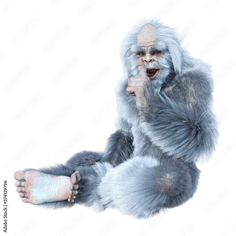 Obraz premium 3D Rendering Yeti on White
