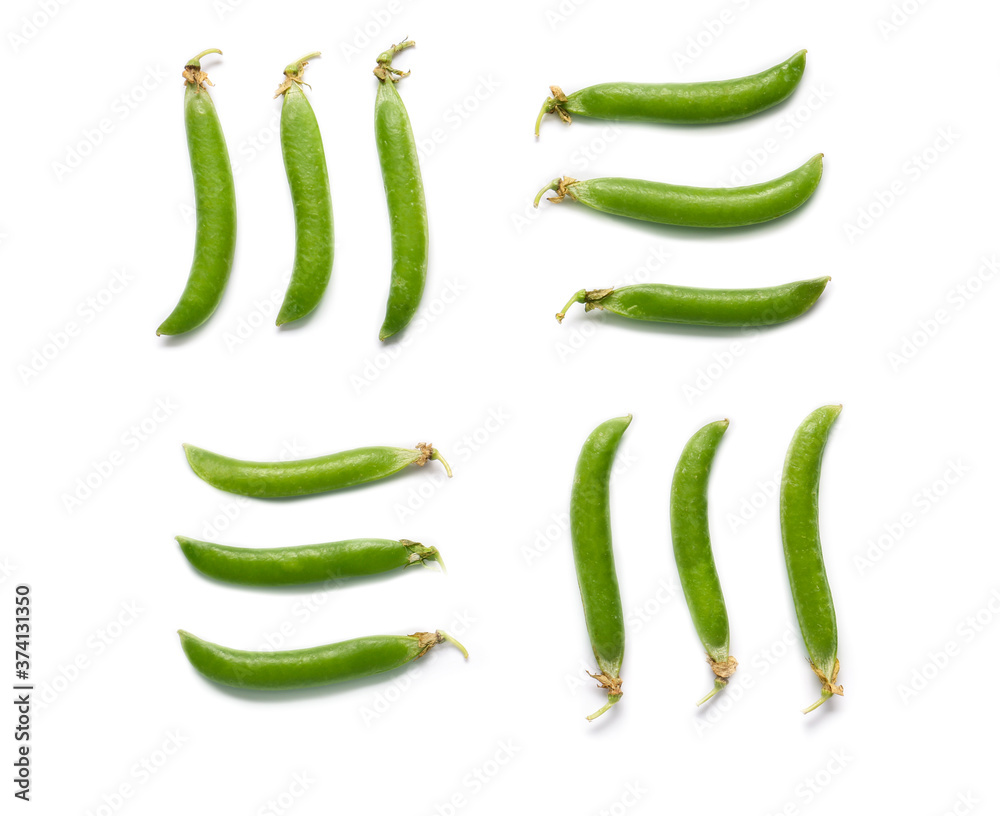 Tasty fresh peas on white background Tasty fresh peas on white background