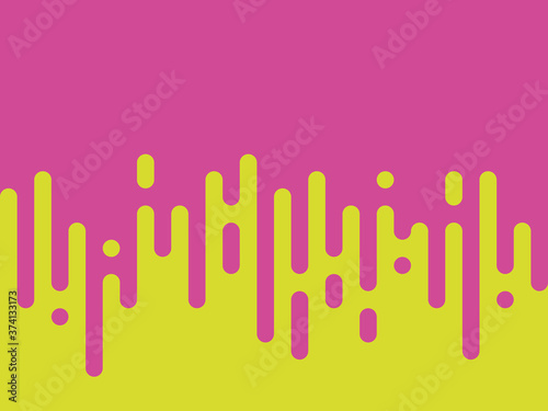 Seamless vector abstract transition of two colors. Rounded lines blended in. Looks like dipping paint or rain. Pink and green contrast