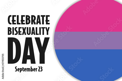 Celebrate Bisexuality Day. Holiday concept. Template for background, banner, card, poster with text inscription. Vector EPS10 illustration.