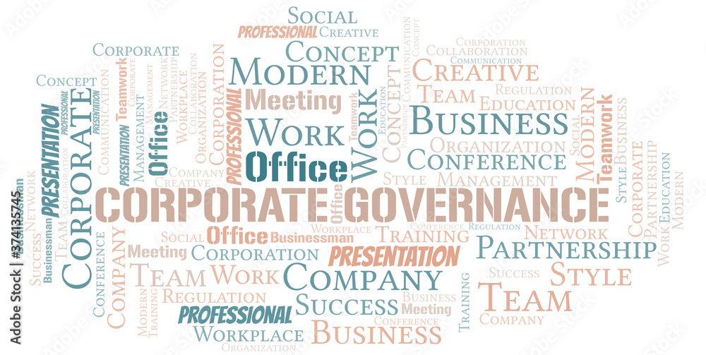 Corporate Governance vector word cloud, made with text only.