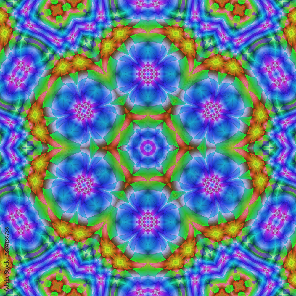 abstract colorful hexagonal fractal pattern