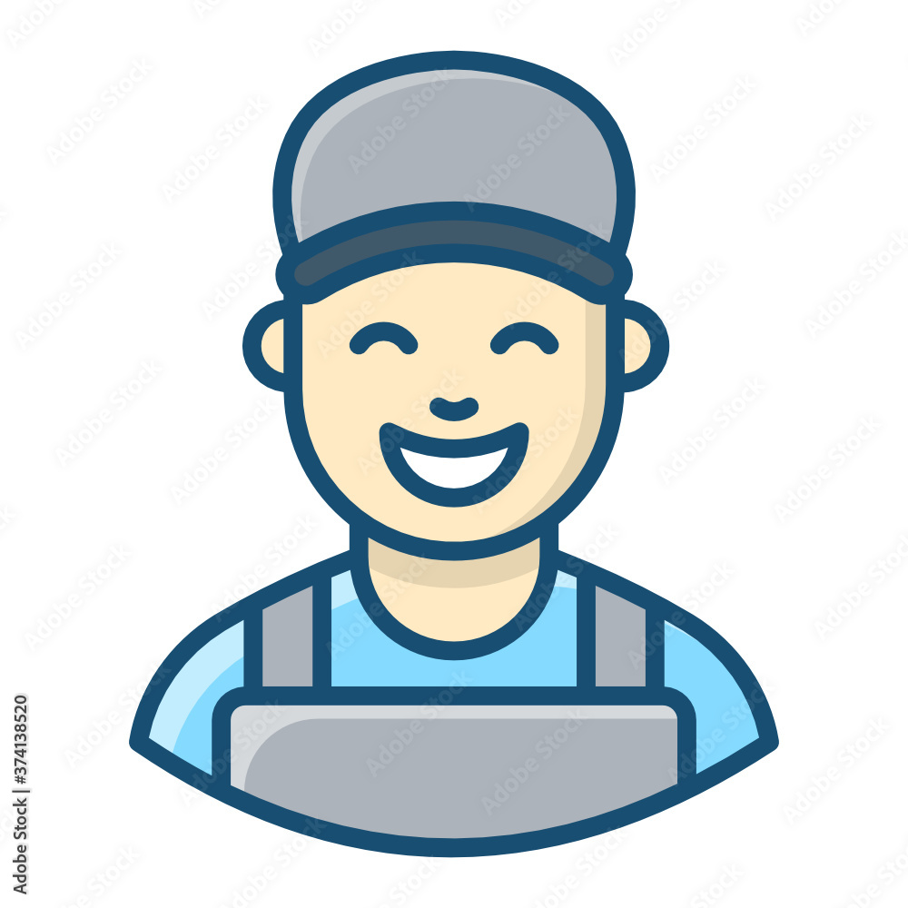 
Professional plumber avatar style, flat vector design 
