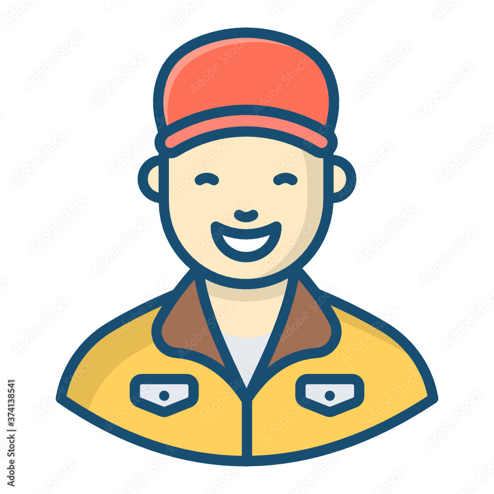 
Flat design of postman icon, mailman 
