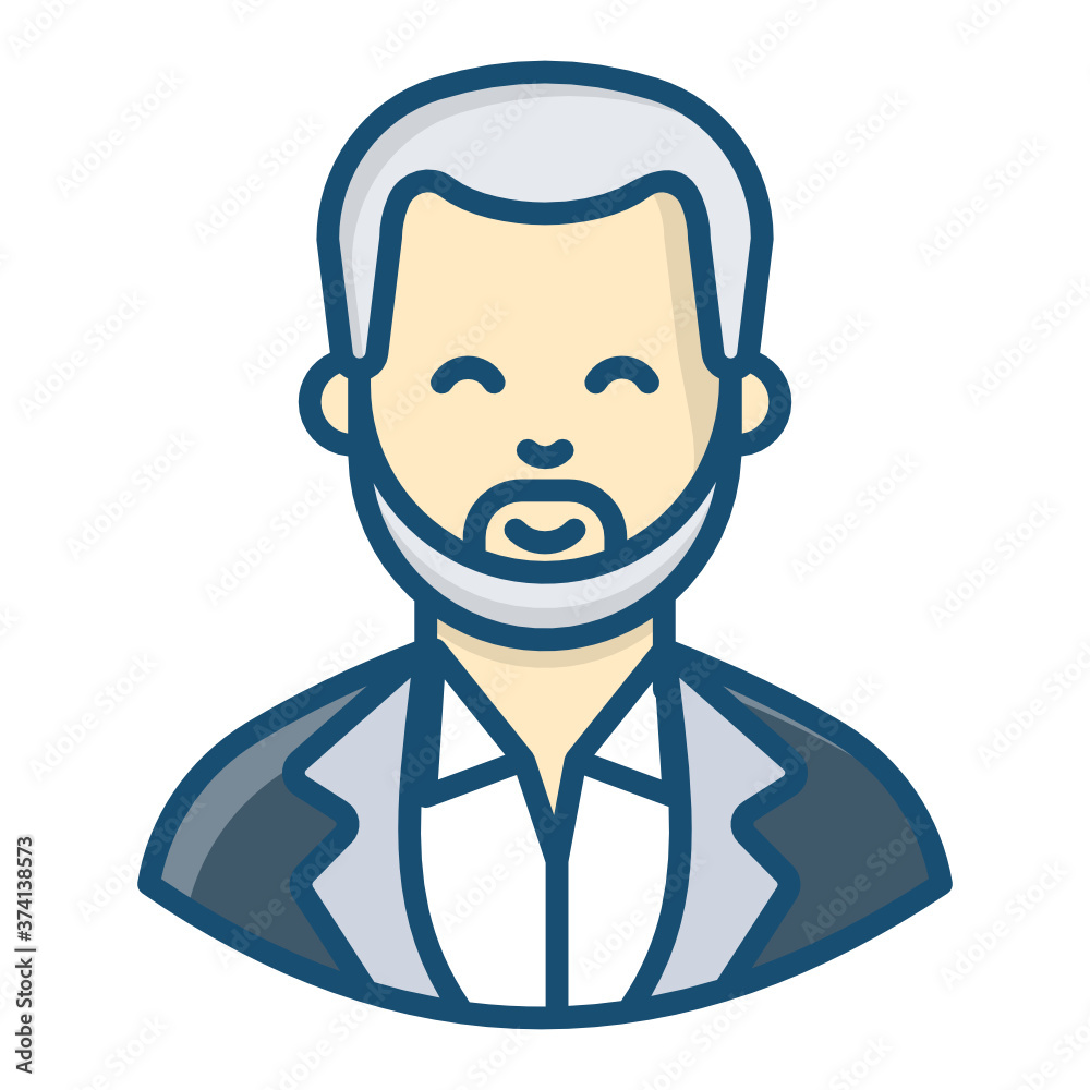 
Man having beard, professor flat icon design 
