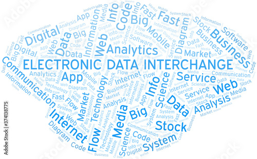 Electronic Data Interchange vector word cloud, made with text only.
