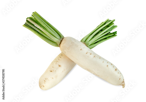 Radish isolated on white background ,include clipping path
