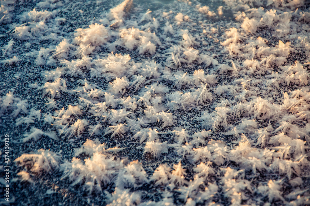 Texture frost on а metal surface