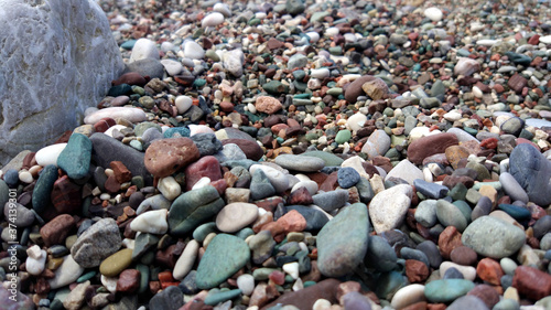 Colorful stones on the beach of Montenegro
