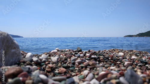 Pebble beach on the Adriatic Sea (Montenegro)