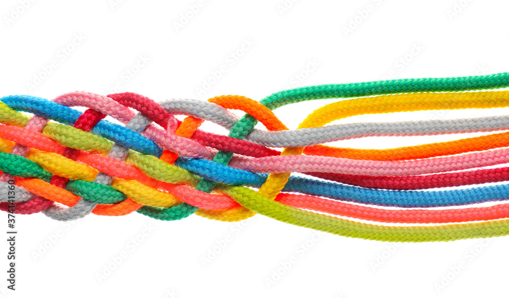 Braided rope on white background Braided rope on white background