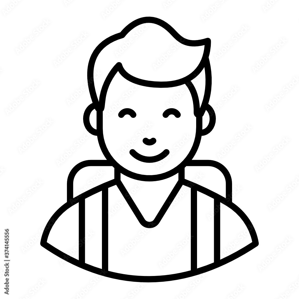 Boy wearing backpack, school boy line icon design
Boy wearing backpack, school boy line icon design