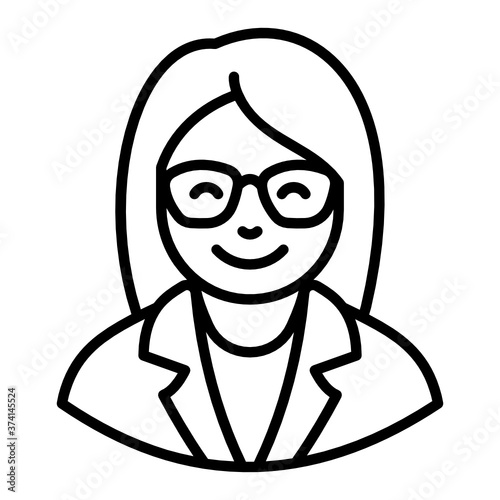 
Scientist vector in modern line style, experimenter
