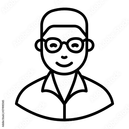 
line icon design of a teacher, professor vector style 
