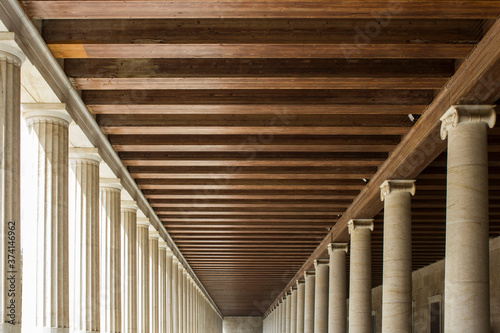 The colonnade of Stoa of Attalos historic monument in Athens  Greece
