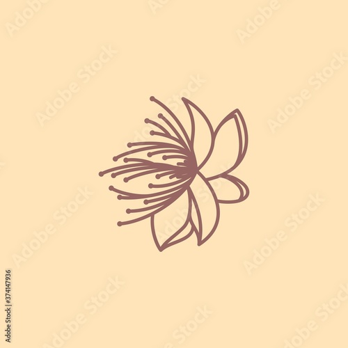 Flower nature line logo icon vector template. Premium design flower logo. © myasn
