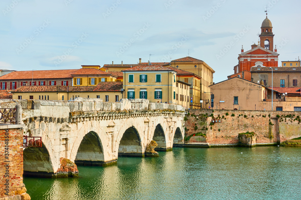View of Rimini with the Bridge of Tiberius