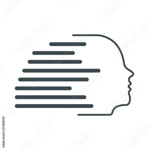 
Vector graphics . Abstraction face of a man. Artificial Intelligence .