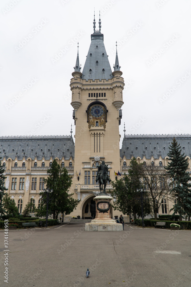 Statue of Stefan the Great in front of the Palace of Culture in Iasi, Romania