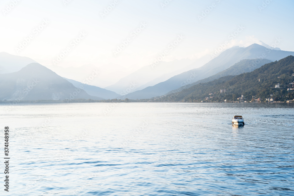 Lake Maggiore at sunset, Italy