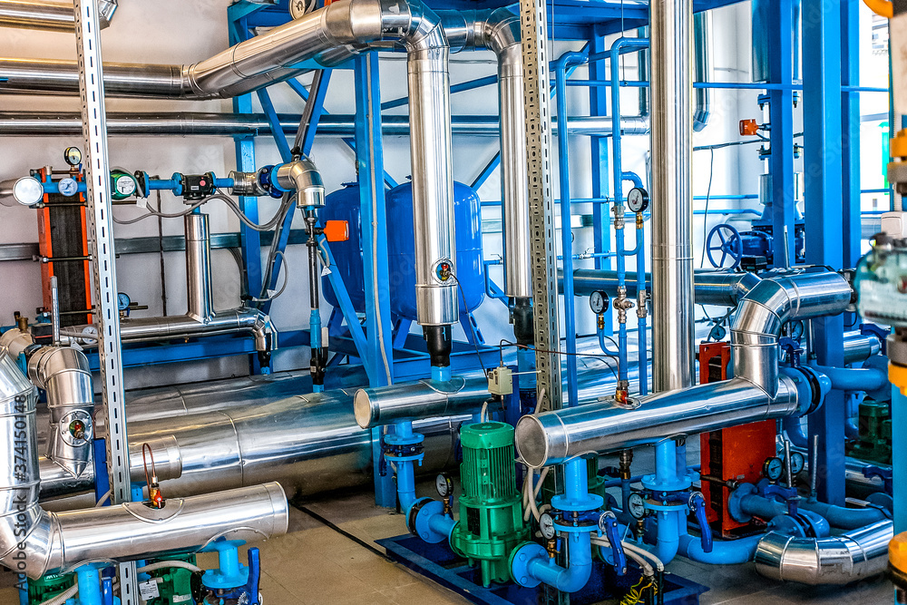 Industrial water pipes at the factory. Industrial water pipes at the factory.