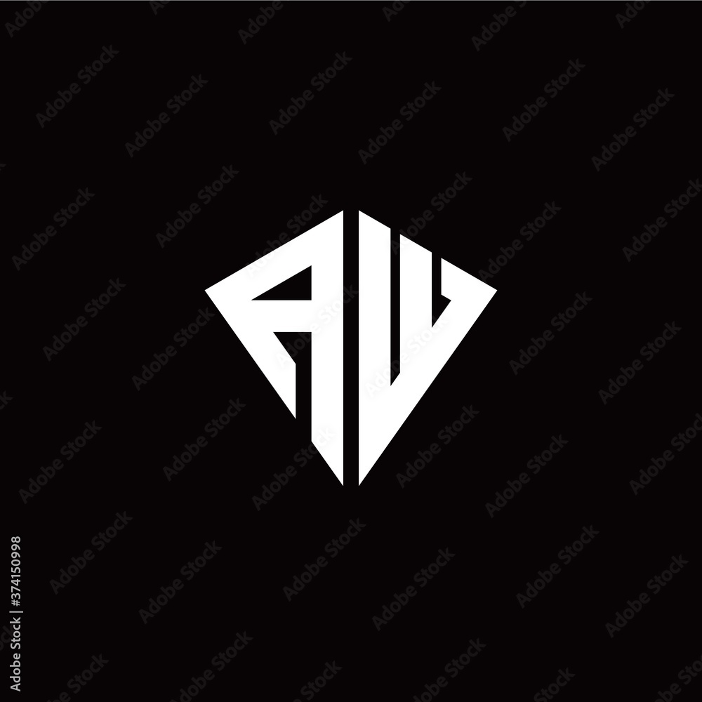 Initial A W letter with kite modern style logo template vector Initial A W letter with kite modern style logo template vector