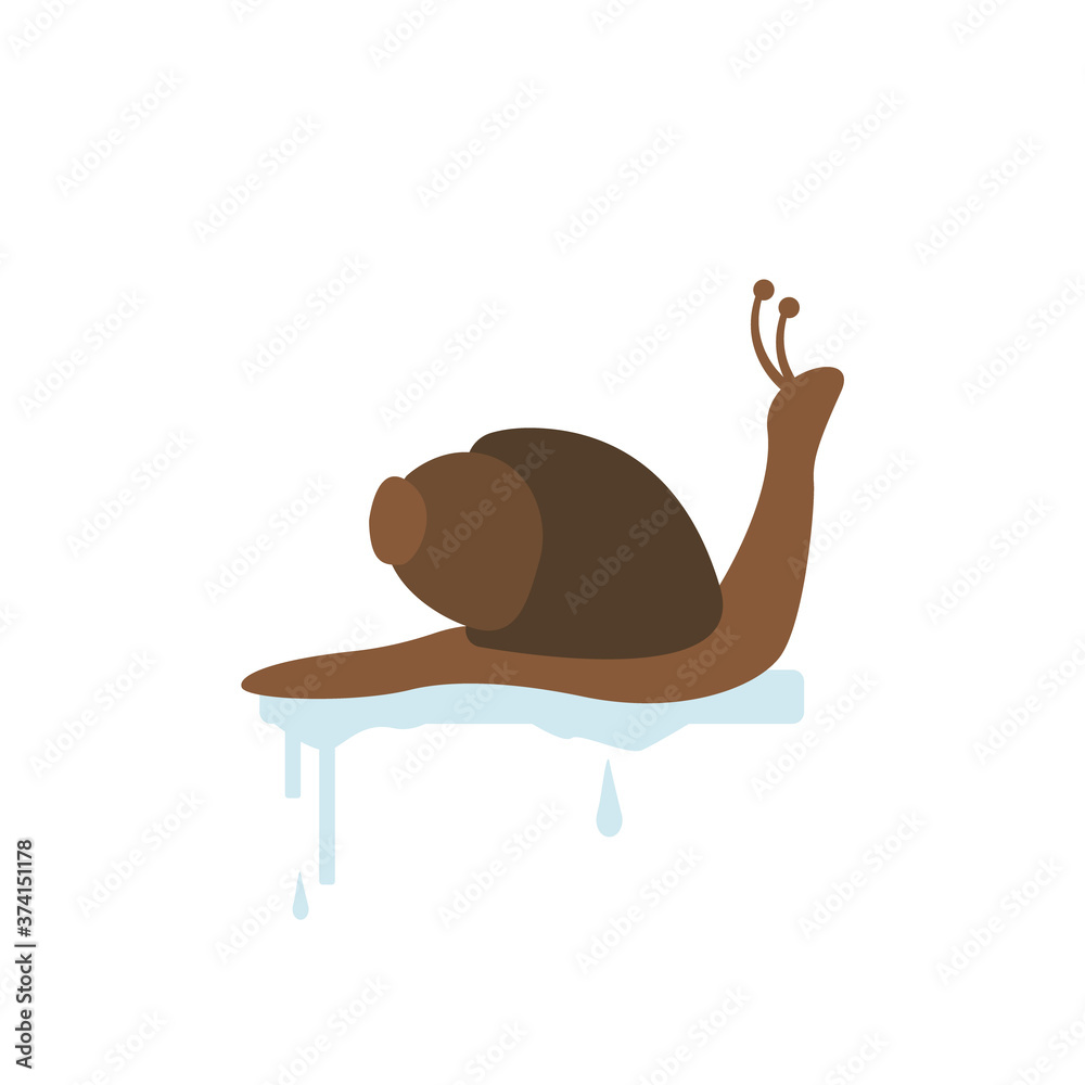 Obraz premium The snail slime for cosmetics. Vector illustration of a snail for a face mask