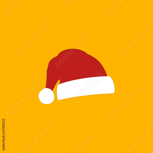 Drawn christmas hat in red, drawing for a card