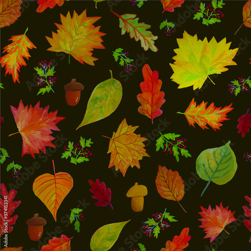 Riches of Autumn seamless pattern brown