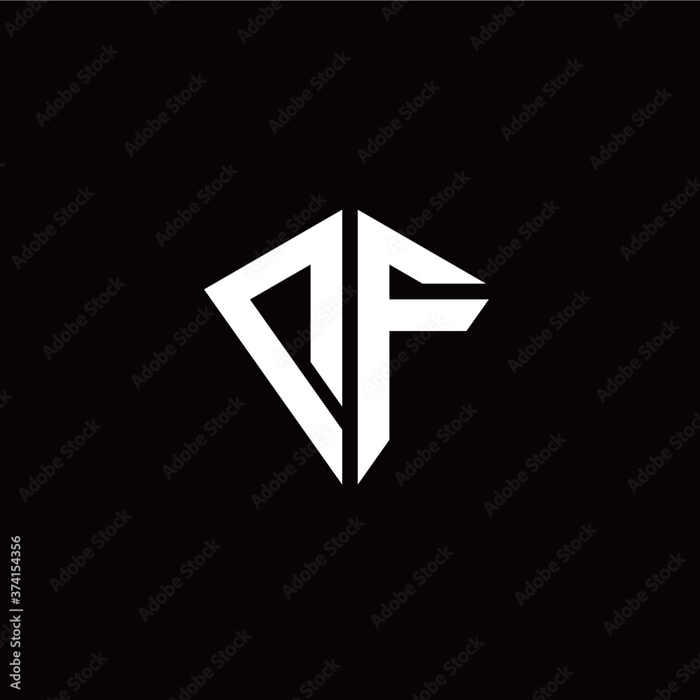 Initial D F letter with kite modern style logo template vector