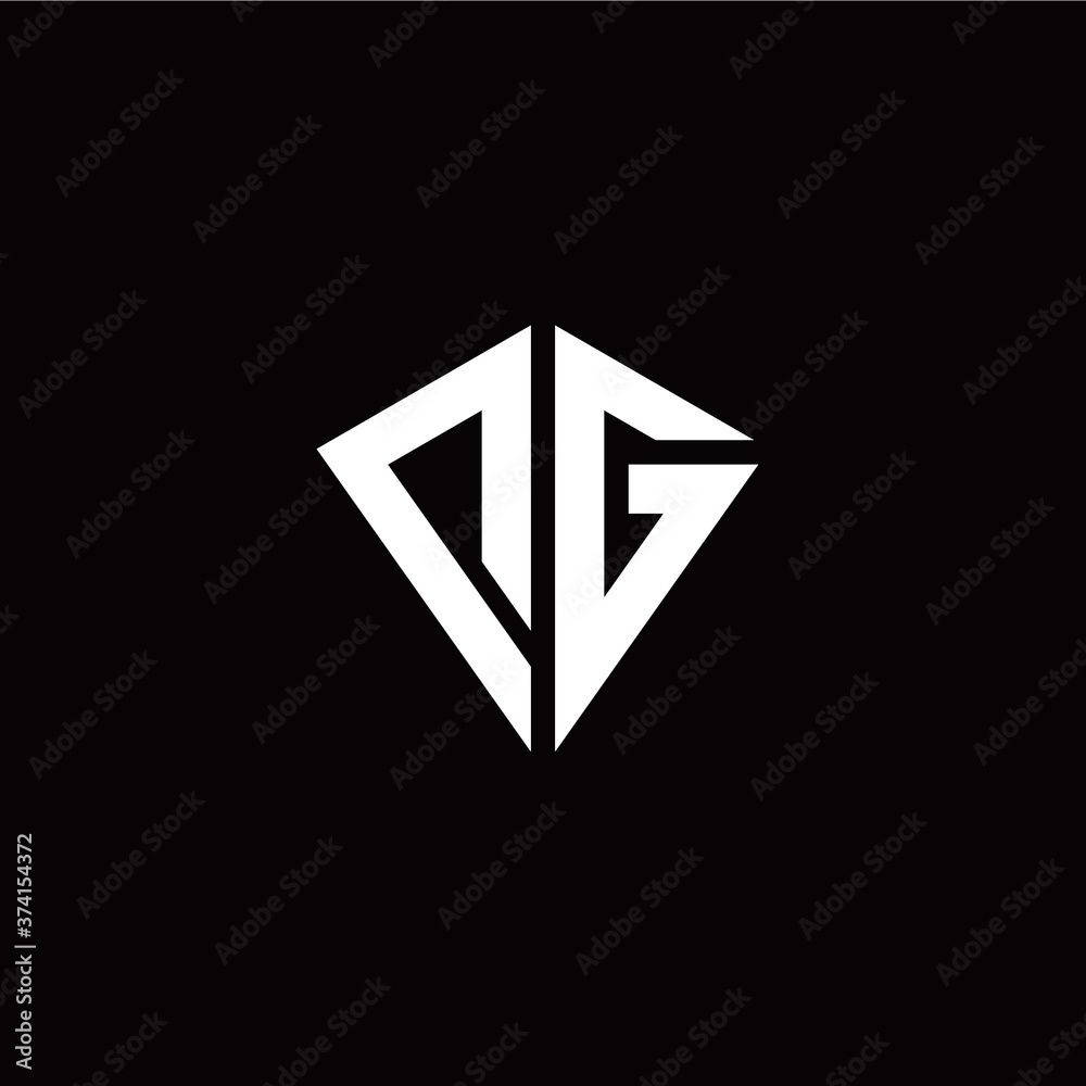 Initial D G letter with kite modern style logo template vector Initial D G letter with kite modern style logo template vector