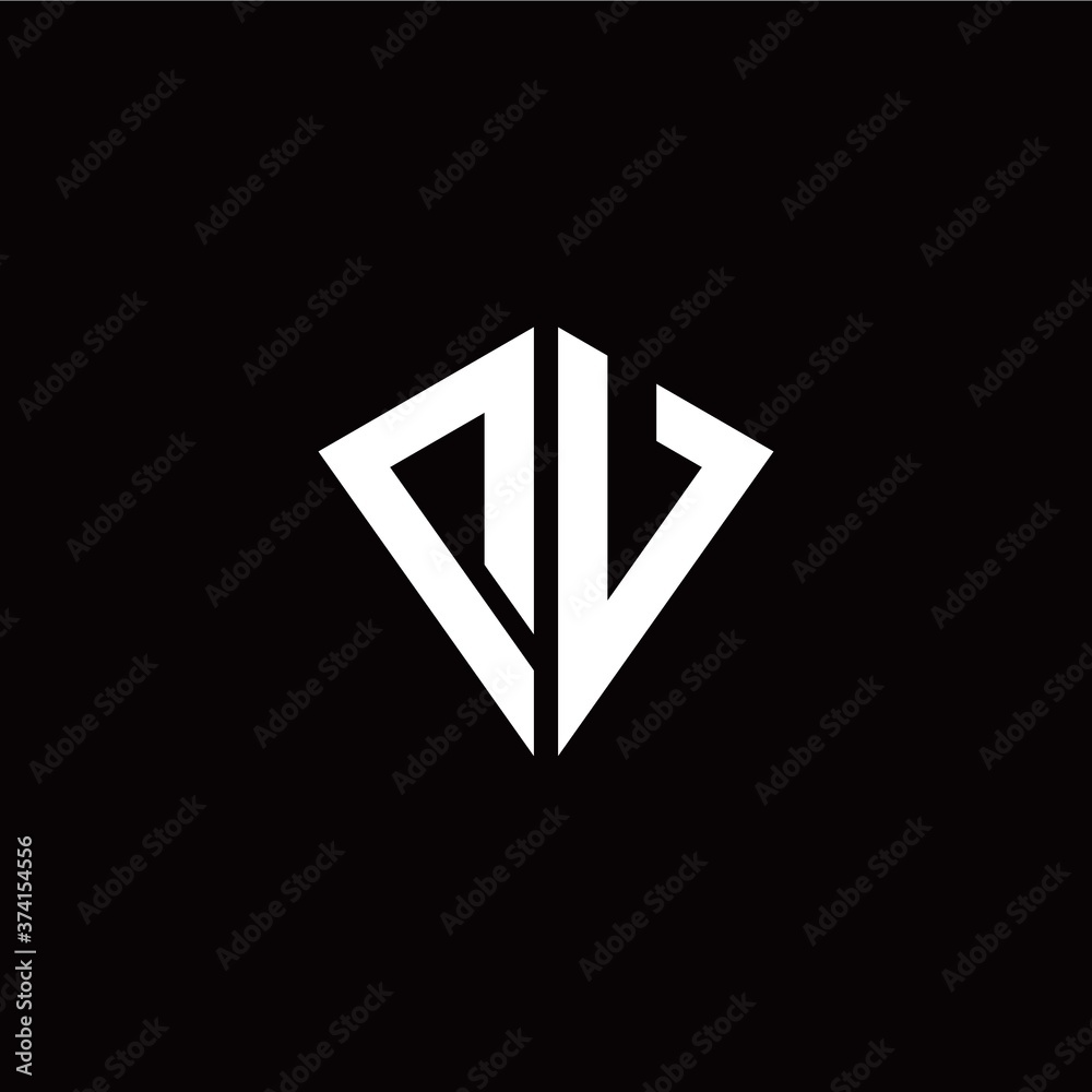 Initial D V letter with kite modern style logo template vector Initial D V letter with kite modern style logo template vector