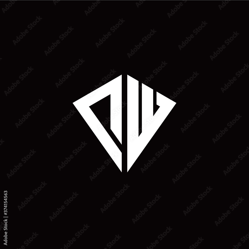 Initial D W letter with kite modern style logo template vector Initial D W letter with kite modern style logo template vector