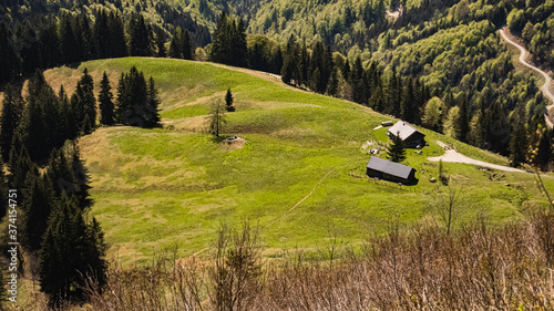 Beautiful alpine view at the famous Rossfeldstrasse near Berchtesgaden, Bavaria, Germany photo