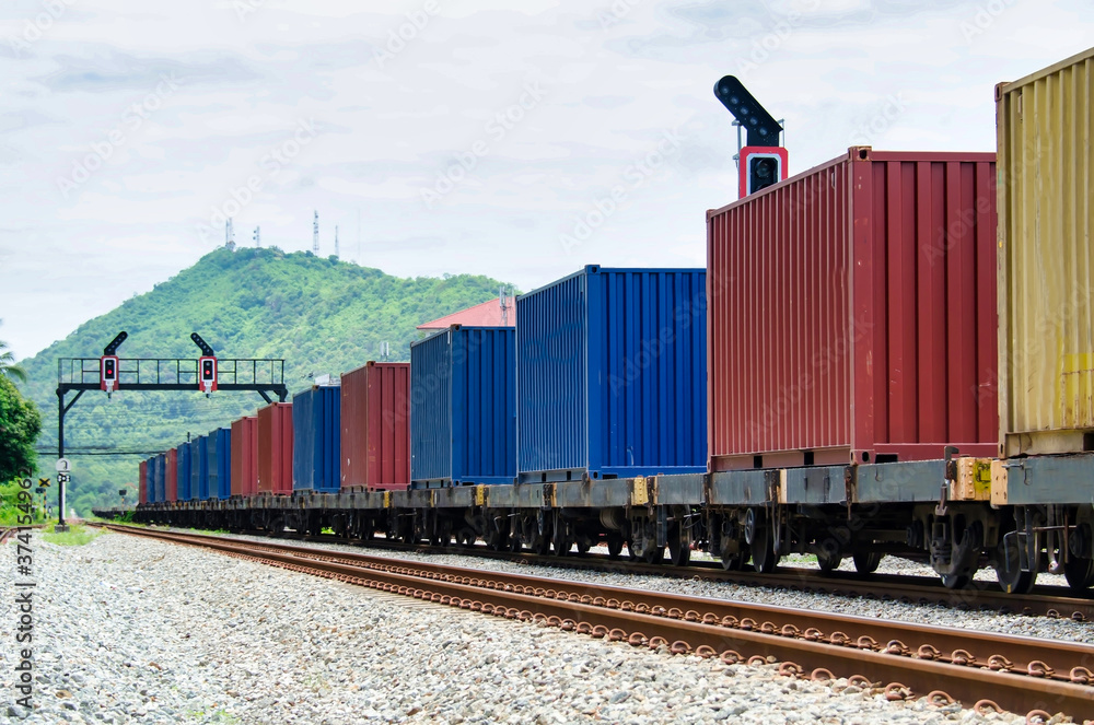 Containers in the port, Shipping & Transportation concept and discharging containers services in maritime transports in World wide logistics Containers in the port, Shipping & Transportation concept and discharging containers services in maritime transports in World wide logistics