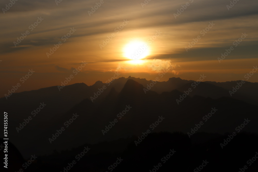 Sunset at Shira Camp looking at Shira Peak